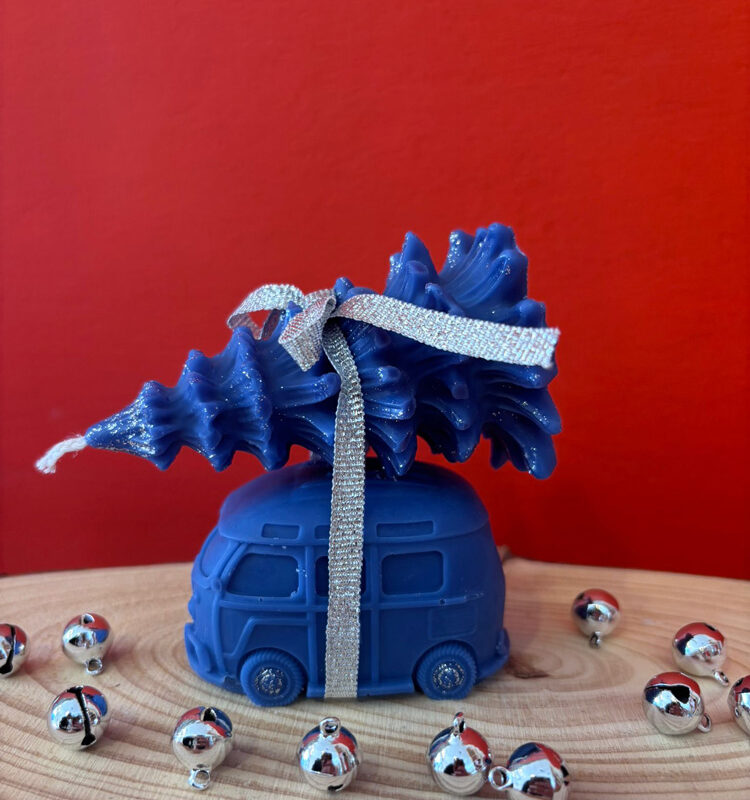 Furgoncino con albero - Candela in cera di oliva