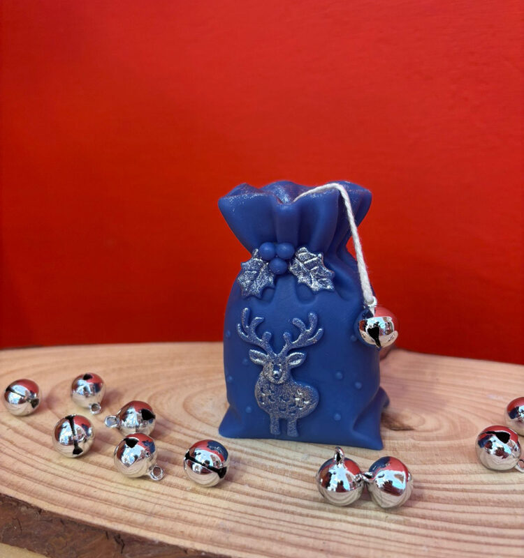 Sacchetto renna - Candela in cera di oliva